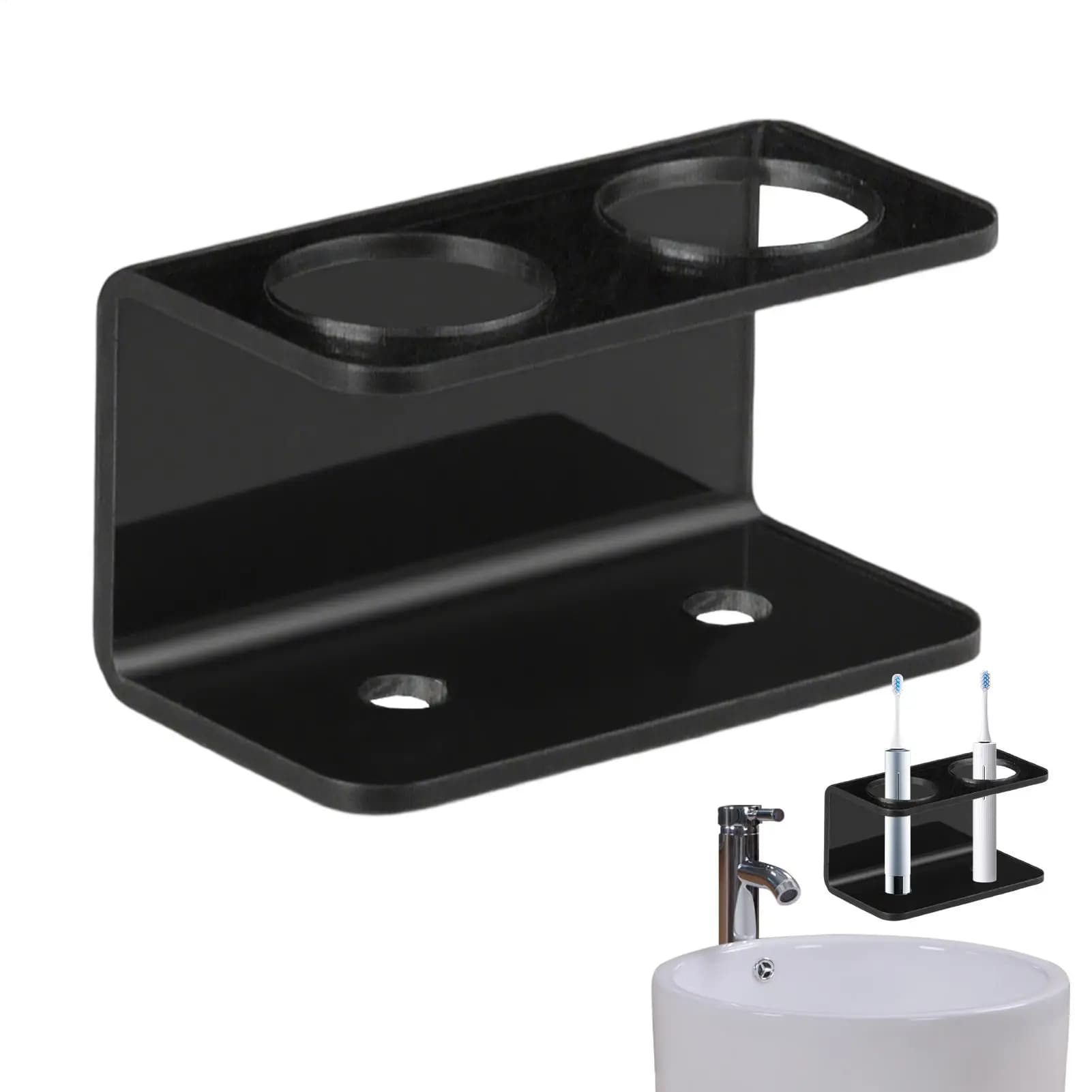 Porta spazzolino da bagno Porta spazzolino da parete per bagno Porta spazzolino da denti in acrilico senza trapano per bagno dormitorio