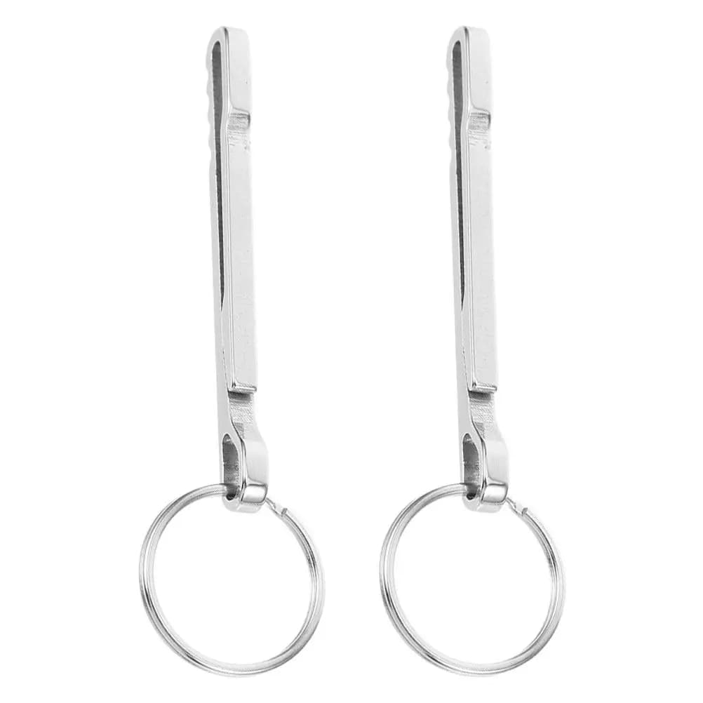 2 Pezzi Clip da Cintura in Acciaio Inossidabile, Leggero Porta Soldi, Moschettone Portatile, Portachiavi, Portafoglio per Zaino e Cintura