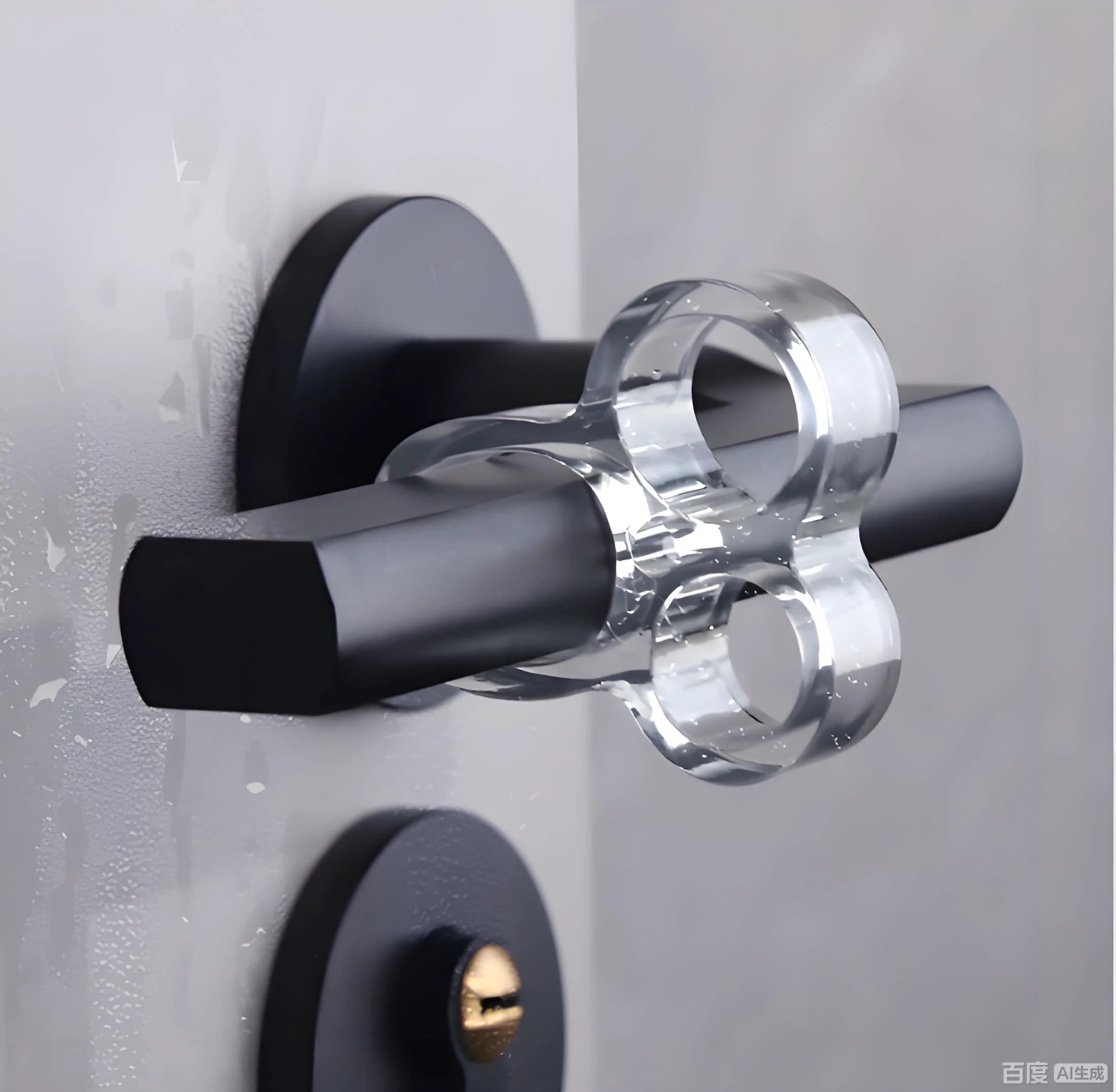 Fermaporta Elegante Trasparente, Ammortizzatore per Maniglia a Muro in Silicone per Mobili da Bagno e Pareti
