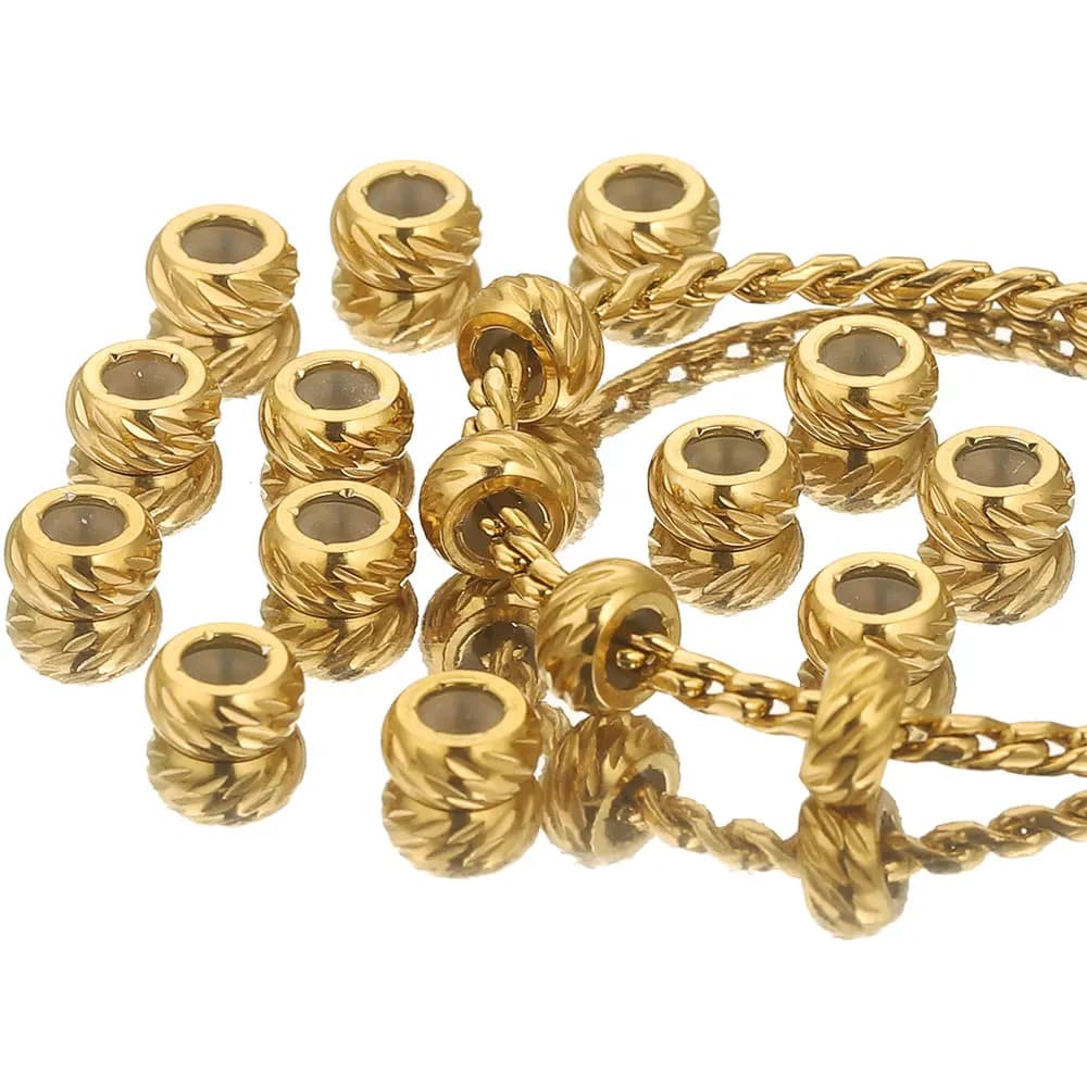 10 pezzi 6 8 10 mm perline in silicone con regolazione in acciaio inossidabile creazione di gioielli perline distanziatrici con tappo in oro per braccialetti materiali fai da te