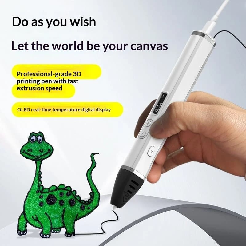 3D Hot Selling DIY Pen Display OLED 3D Printing Pen with PLA Filament for Scarabs Make Christmas Gifts