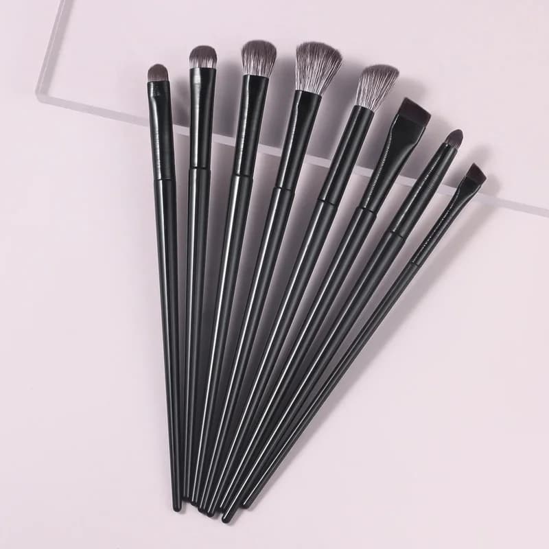 7/10PCS Professional Makeup Brush Set Black Synthetic Bristles Face Powder Blush Eyeliner Eyebrow Pencil Cosmetic Brush Kit