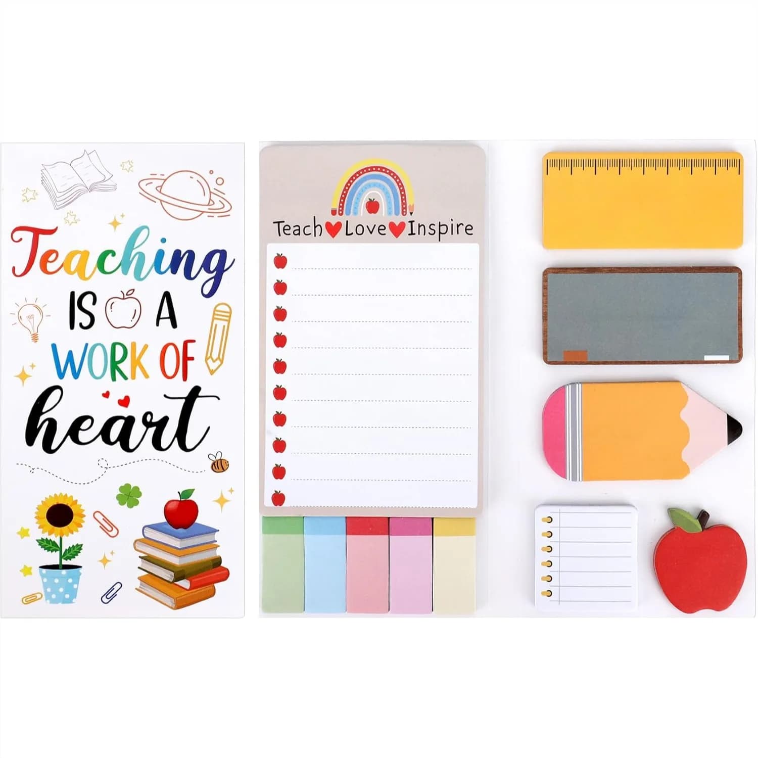 Set di Note Adesive per Insegnanti con Design Commovente per Regali di Ringraziamento per Aula e Ufficio