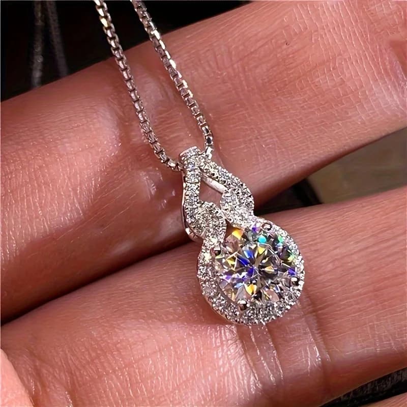 Elegant necklace with 1 piece sparkling pumpkin shape pendant, adorable wedding jewelry