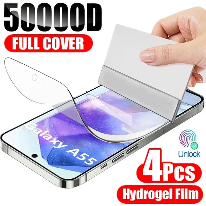 4 pezzi pellicola idrogel a copertura totale per Samsung A55 A54 A15 A34 A14 A13 A53 A52 A12 A33 A23 A32 A73 A03 A50 A70 A21S protezione schermo