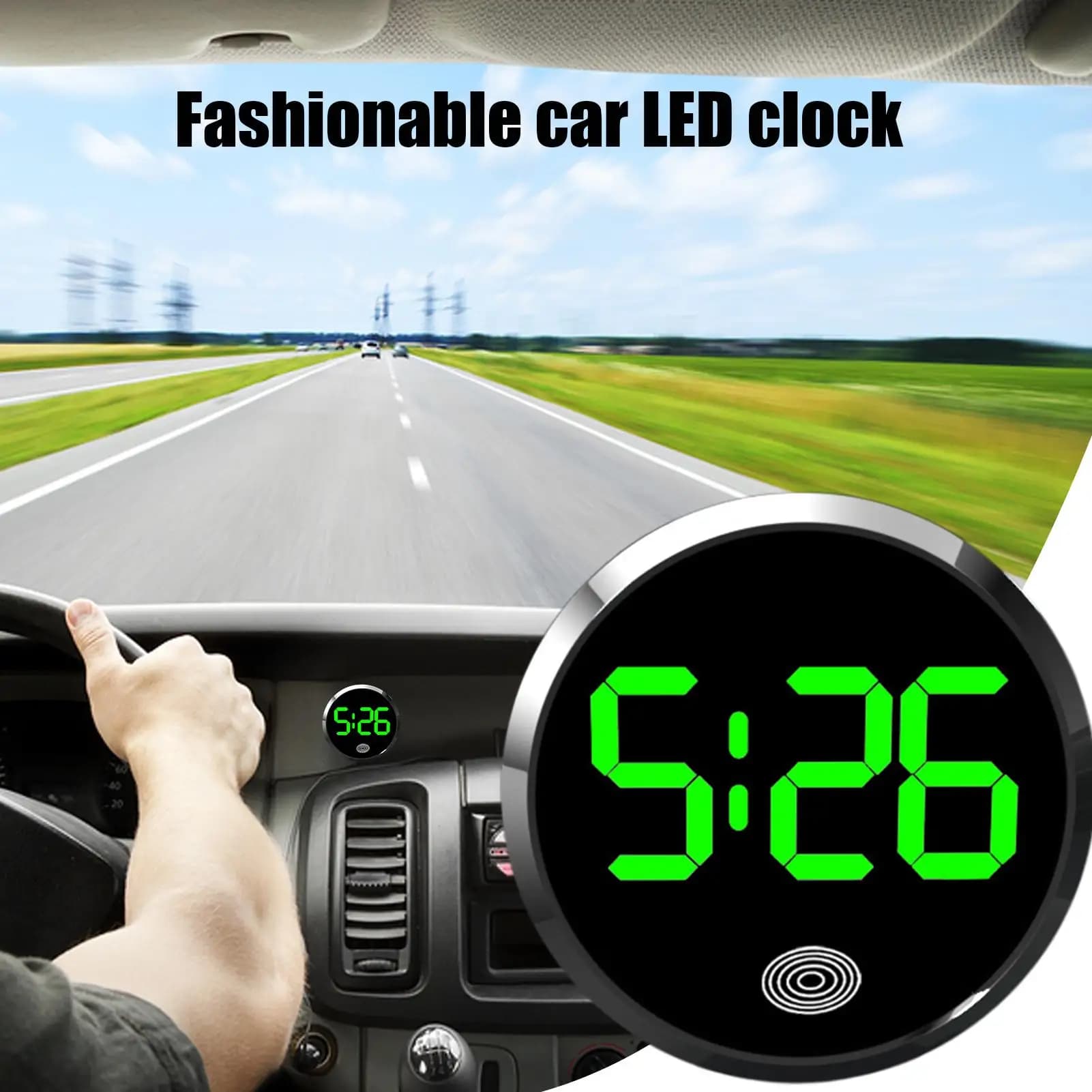 Orologio LED Elettronico per Auto, Display Luminoso, Orologio Meccanico al Quarzo per Cruscotto Veicoli