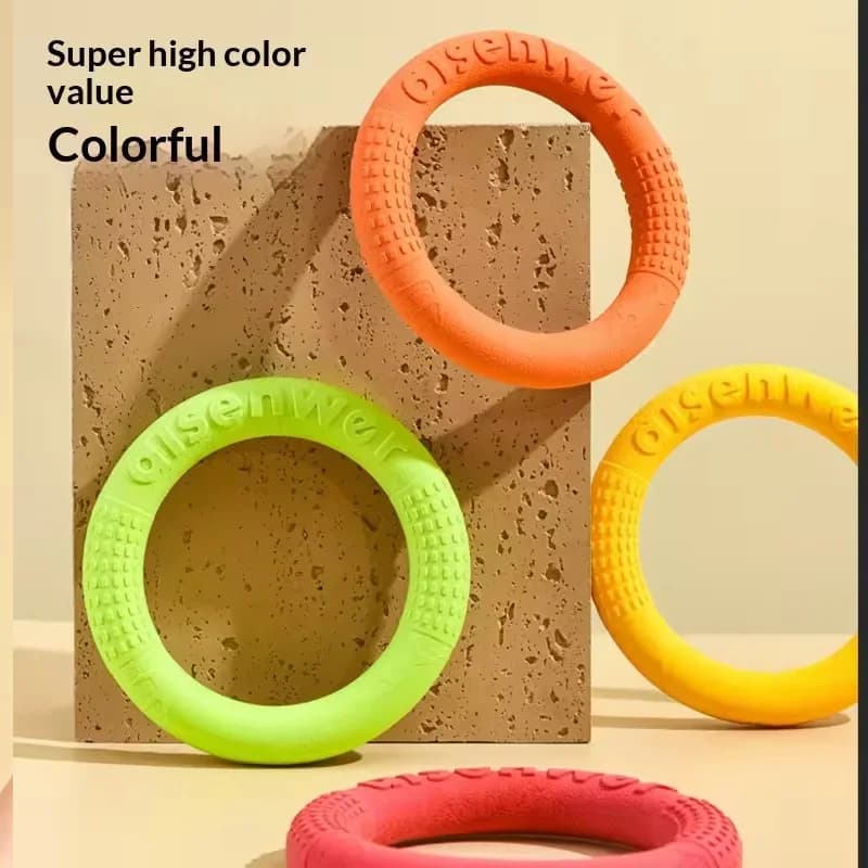 Pet Dog Training Ring Puller Flying Disk Bite Resistant Chew Toy Outdoor Interactive Play Supplies For Teething Puppies All Dogs