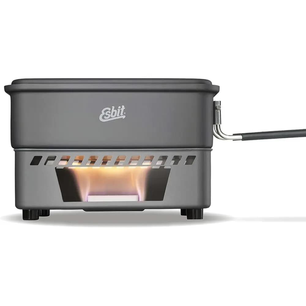 Kit Compatto da 1100ml con Fornello a Combustibile in Alluminio e Utensili da Cucina per Campeggio
