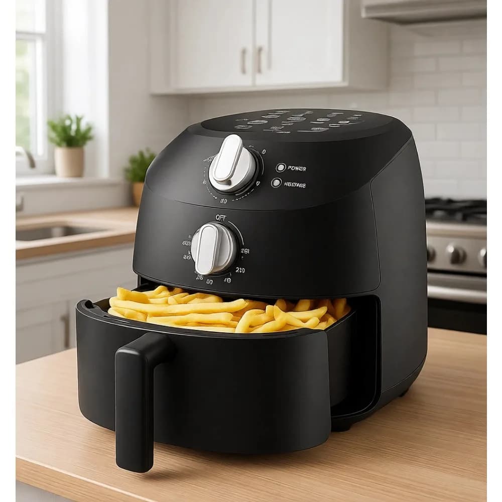 Friggitrice ad Aria Compatta da 2,1 Litri con 12 Programmi Preimpostati, Timer e Temperatura Regolabili 180-400°F, Cestello Lavabile in Lavastoviglie
