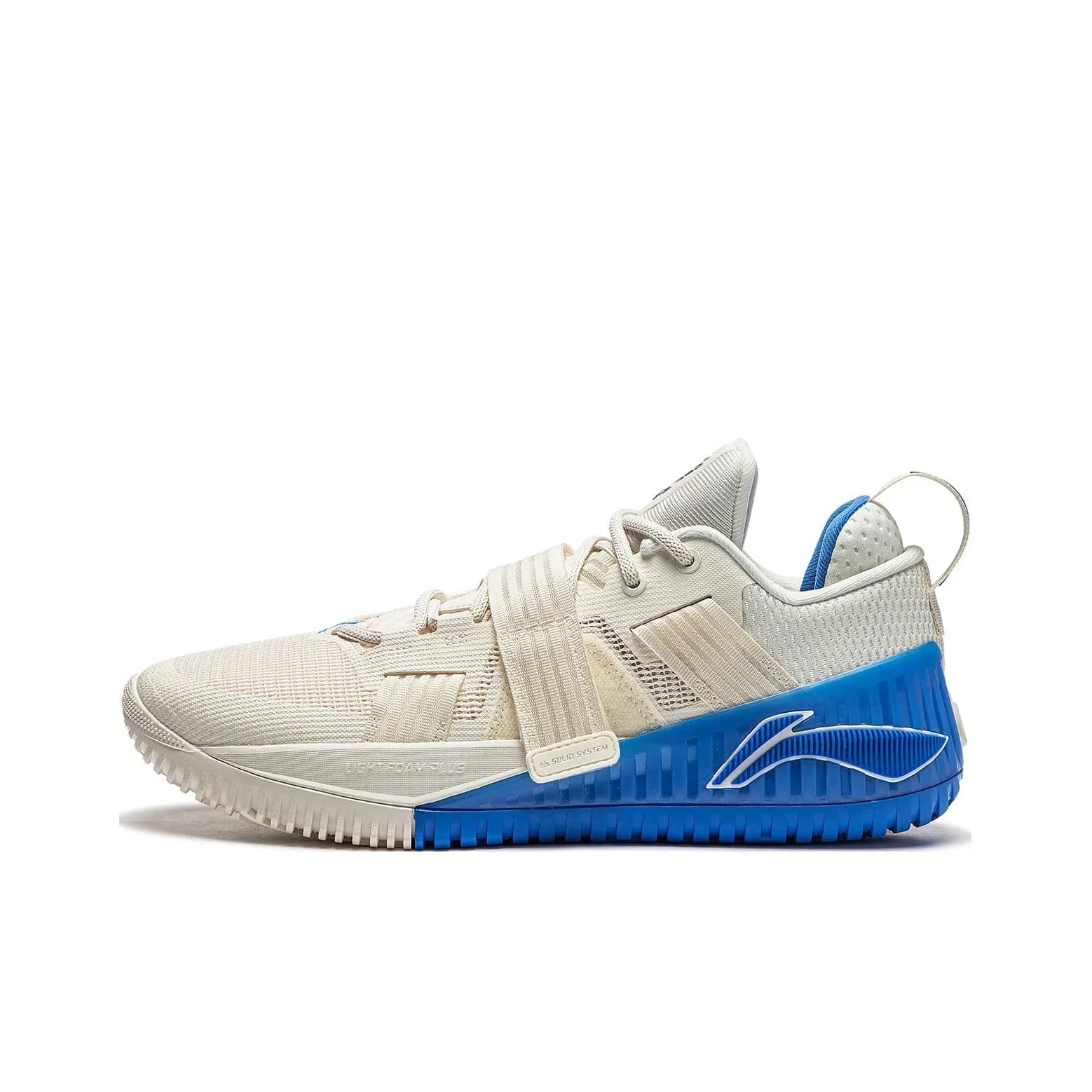 Li Ning Fury Textile, TPU Slip Resistant Abrasion Resistant Low top Basketball Shoes Men's White Blue ABFT019-9
