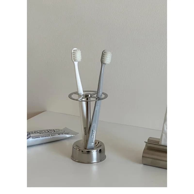 Portaspazzolini in stile giapponese, creativo, in acciaio inossidabile, per bagno, da appoggio, portaoggetti da toilette, accessorio per la conservazione degli accessori da bagno