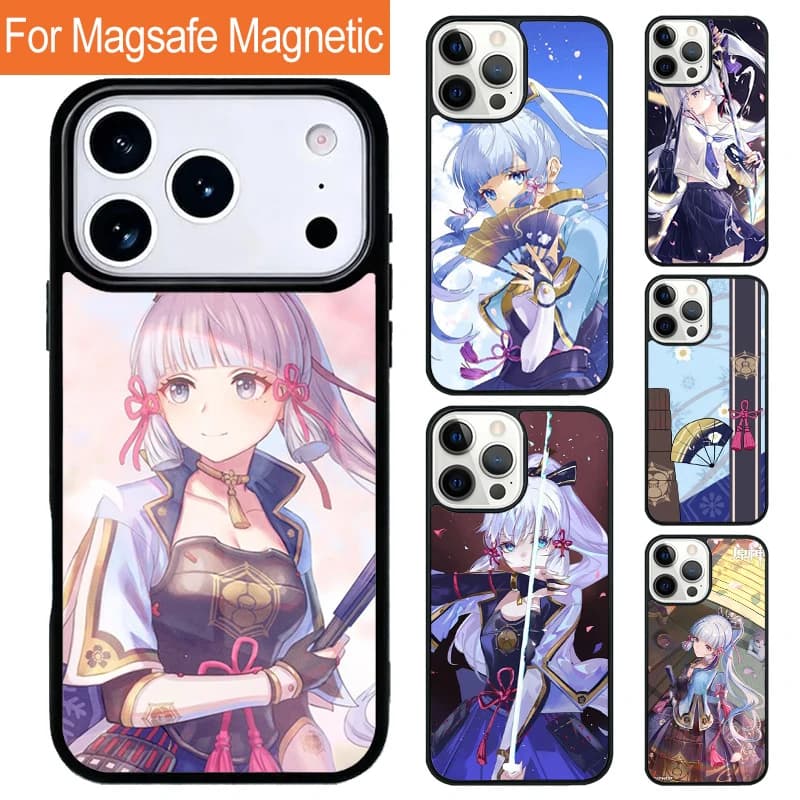 Custodia Magnetica per iPhone Genshin Impact Kamisato Ayaka con Cover Magsafe per iPhone 17 Pro 16 15 13 12 11 Pro Max Air 14 Plus