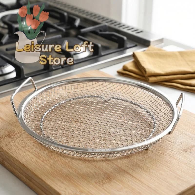 Filtro per Olio in Acciaio Inox, Griglia per Scolare il Cibo, Colino per Padella da Cucina