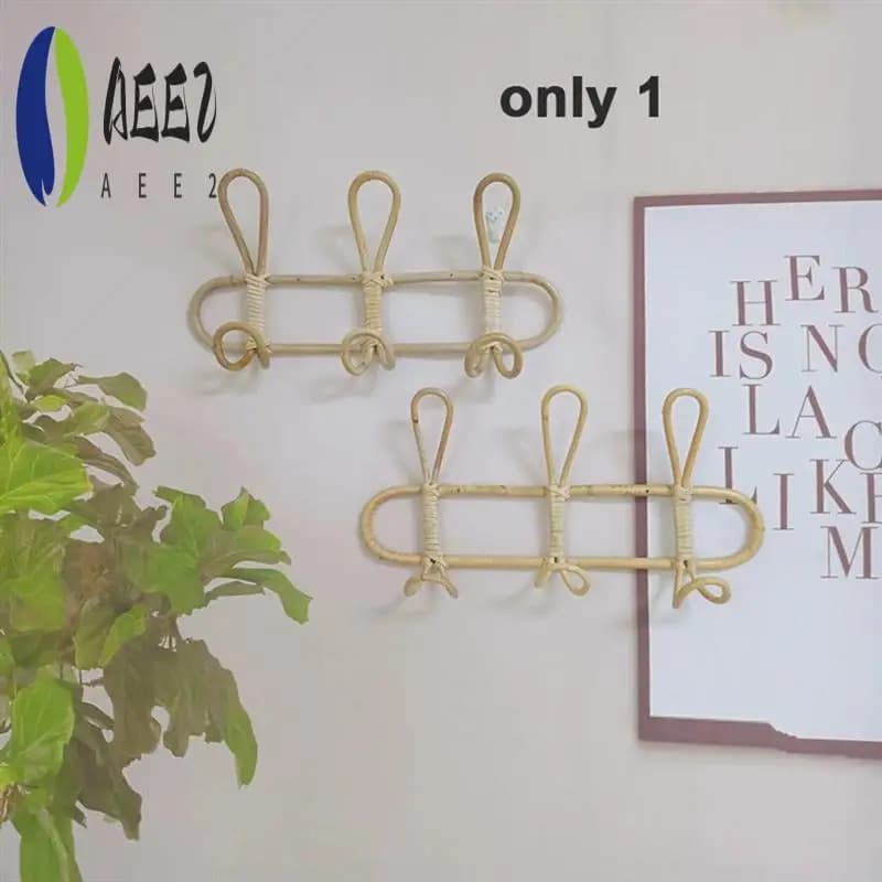 AEE2-Pets wall mounted rattan - Decorative clothes racks for children's room, clothes and hat organizers, hanging baby clothing holders
