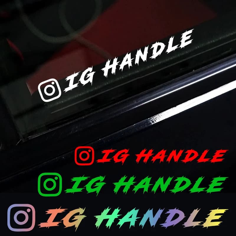 Custom Car Sticker with Fashion Instagram Font, Waterproof, Fai-da-Te, for Window, Moto, Helmets, Bicycles, Scooter, Decalcomanie in Vinyl Durevoli