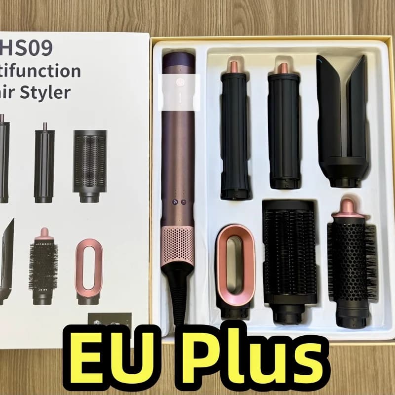 EU HS09 New Styler Multifunction Hair, Automatic Hair Dryer, Hair Dryer, 1700W Hot Air Hair Dryer, Straight Plate and KR Professional Hair Brush