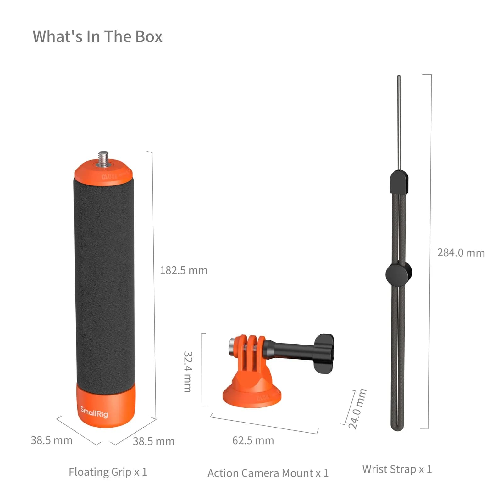 SmallRig 6152 Floating Grip for Action Cameras with 1/4"-20 screw mount for DJI Action Camera for Universal with Strap Hole