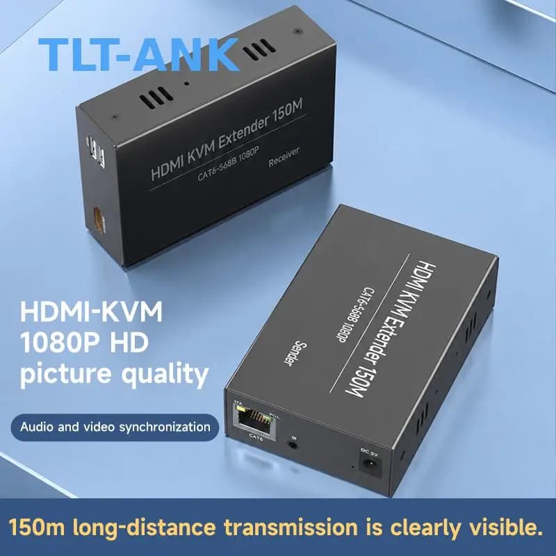 HDMI KVM Extender over Cat6 cable up to 150 Meters, Built-in IR Remote Control Transmitter Receiver