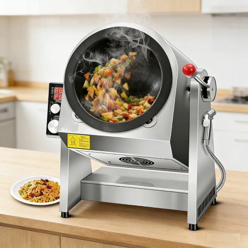 Commercial Automatic Intelligent Cooking Machine Benchtop Drum Type for Restaurants & Takeaway Fried Rice Noodles Pasta Machine