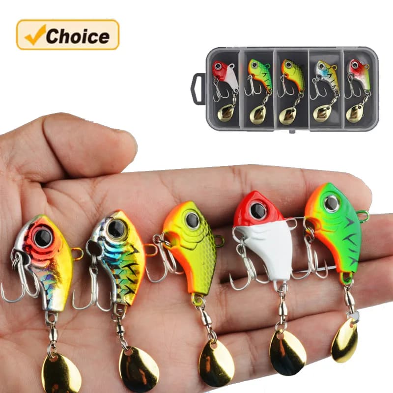 5 Pieces / Box Artificial VIB baits in Metal for Jigging, Lento sink, Swivel cradle, Esca Dura 5/7/10/20g, Winter equipment for Luccio and Spigola