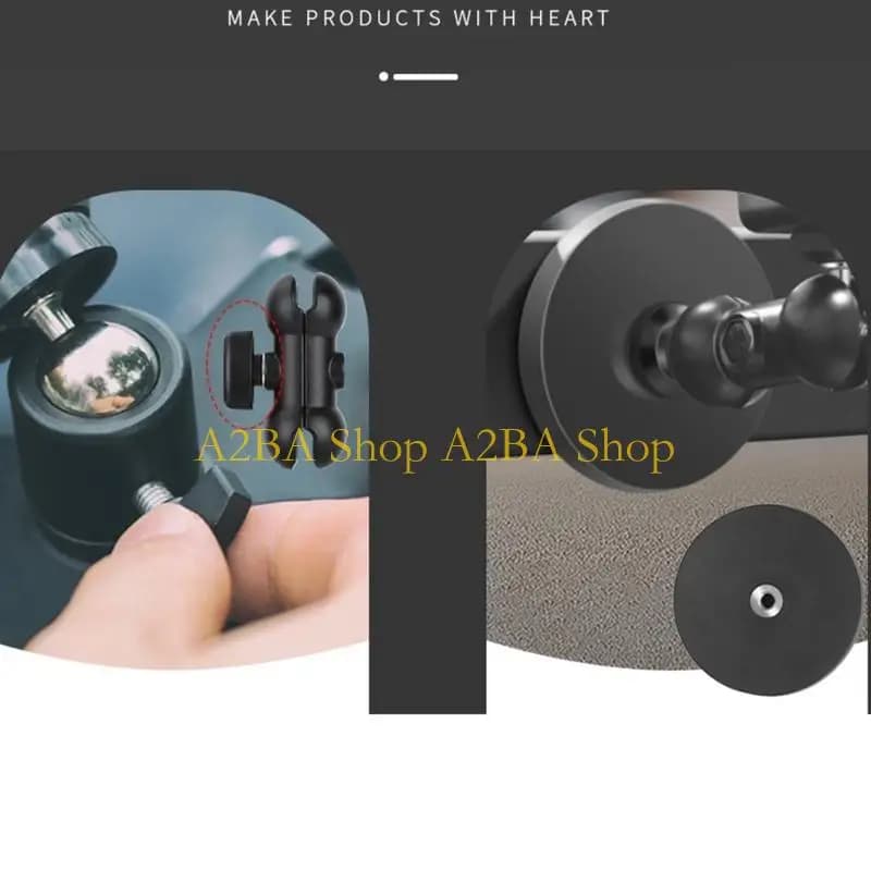 Staffa aspirazione magnetica in metallo con base montaggio per telecamera A2BA, resistente ai graffi, filettatura da 4".