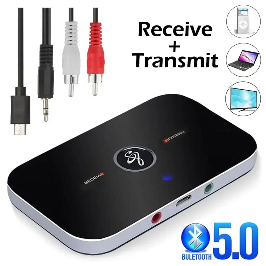 Bluetooth 5.0 Trasmettitore Audio Ricevitore Stereo 3.5mm AUX Jack RCA USB Dongle Musica Adattatore Senza Fili Per Auto Kit PC TV Cuffia