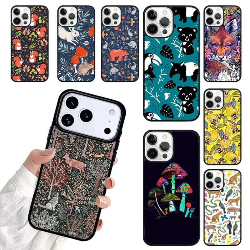 Wild Forest Animal SOFT Phone Case For iPhone 17 16 15 14 13 12 11 Pro Max 17air Shockproof Cover Fundas