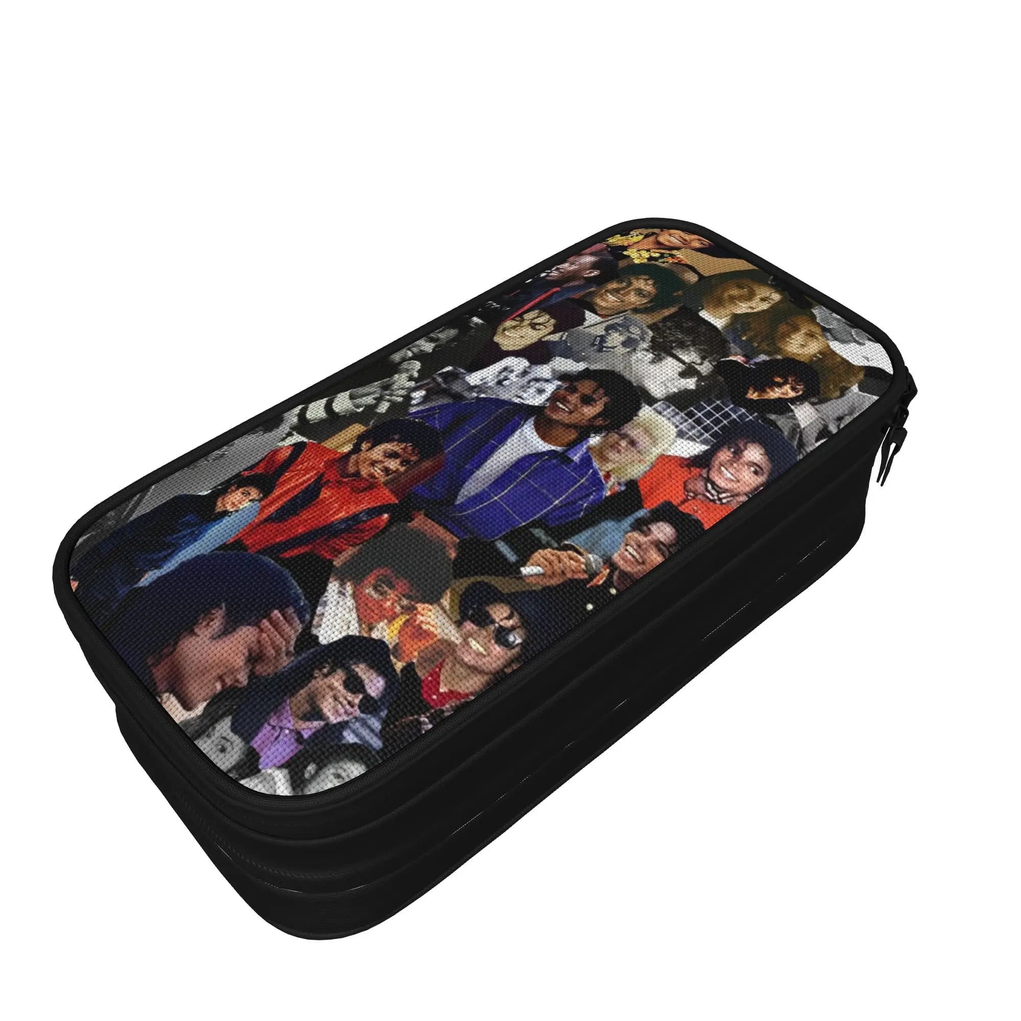 Fun Michaels Pop Music Jacksons Pop Rock Pencil Case Pencilcases Pen Holder Large Storage Bags School Supplies Zipper Stationery