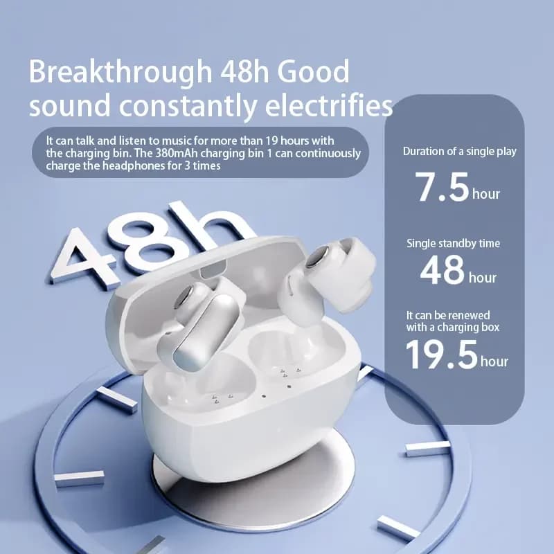 Cuffie Bluetooth wireless Cuffie sportive stereo HiFi aperte 5.3 Cuffie con clip per orecchio per chiamate con microfono ad alta definizione