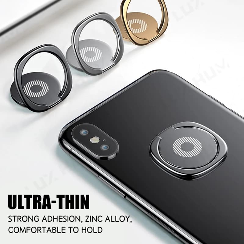 Supporto per Telefono ad Anello in Lega, Ultra-Sottile, Autoadesivo, Rotazione a 360 Gradi, Supporto Portatile per Smartphone