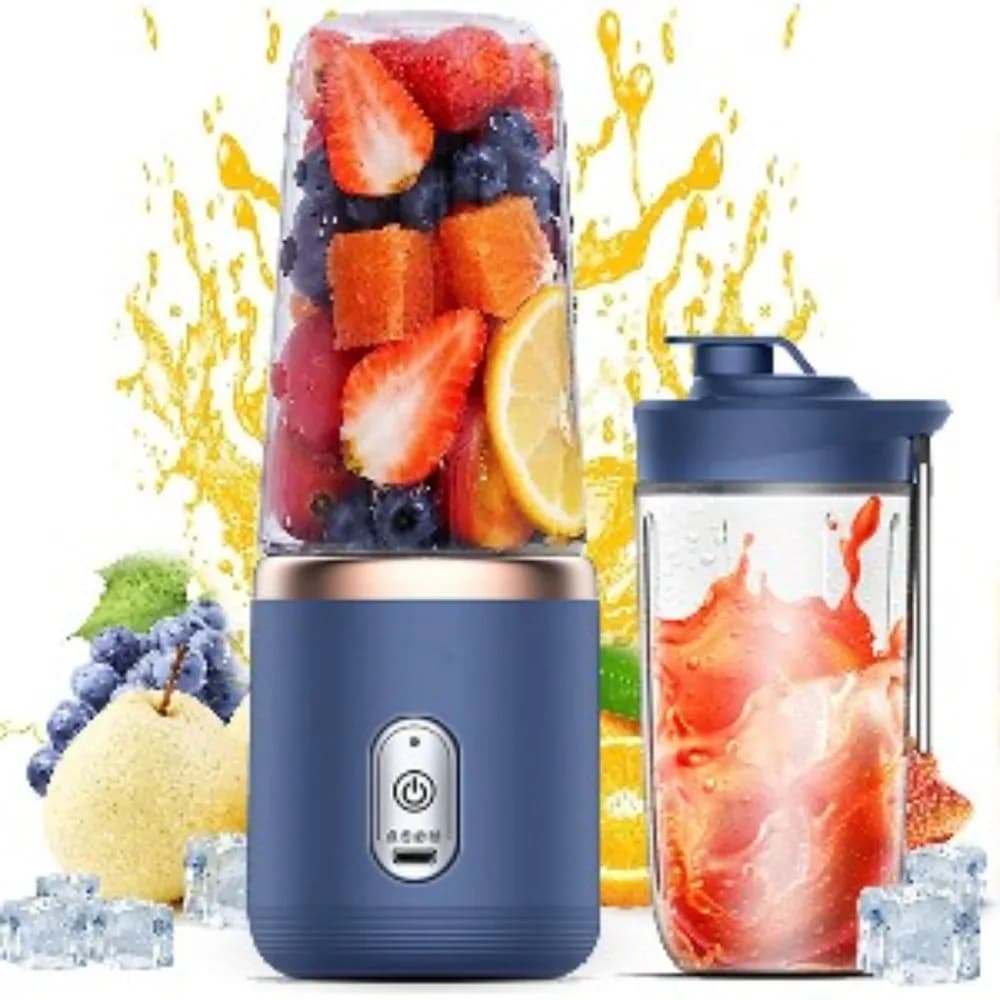 Portable Personal Blender, USB Rechargeable, 400ML Mini Blender with 6 Blades, Travel Cover for Frullati, Gym, Open Activity