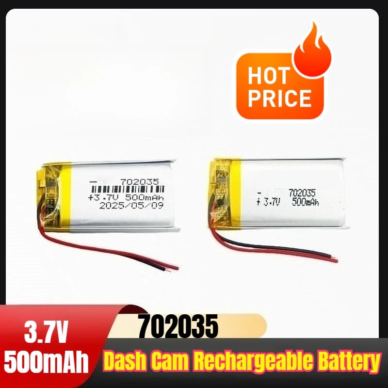 Rechargeable battery for dashboard 3,7 V 500 mAh 702035