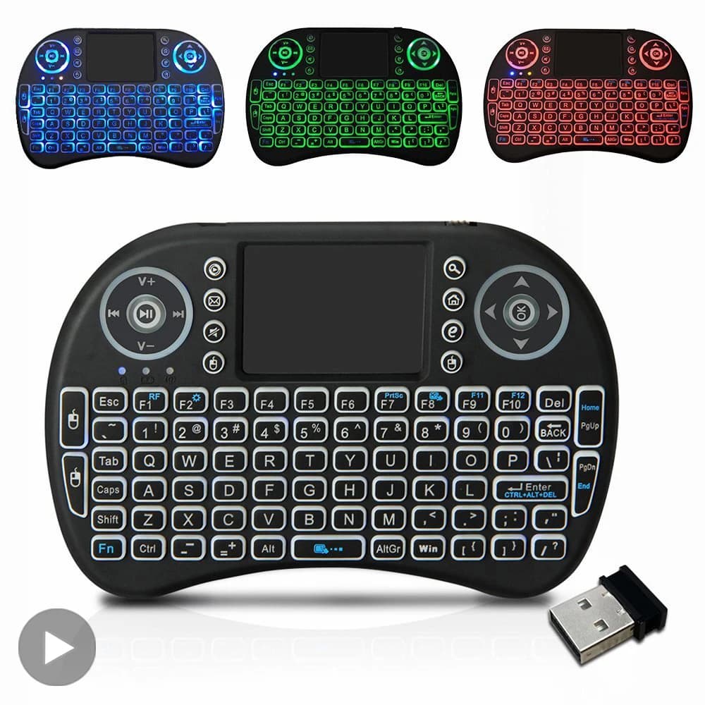 Mini tastiera wireless retroilluminata French Azerty Language Air Mouse con touchpad RGB PC TV Box Keybord Gamer Air Kit Key Pad Tastiera