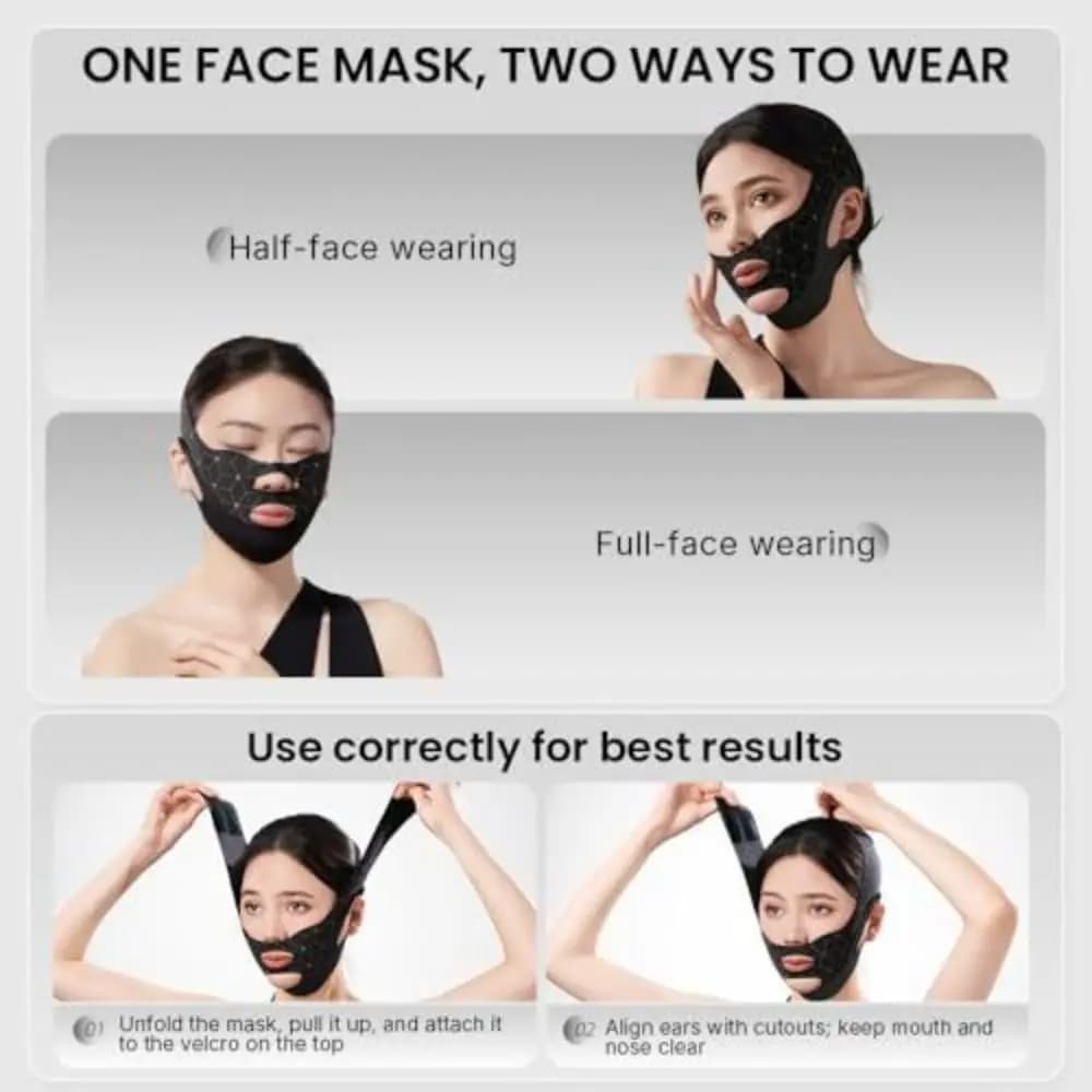 New Adjustable Toning Belts for Face, Reusable Anti-slip Tapes for Face Lifting, Mental and Mascella Line Modeller for Sleeping