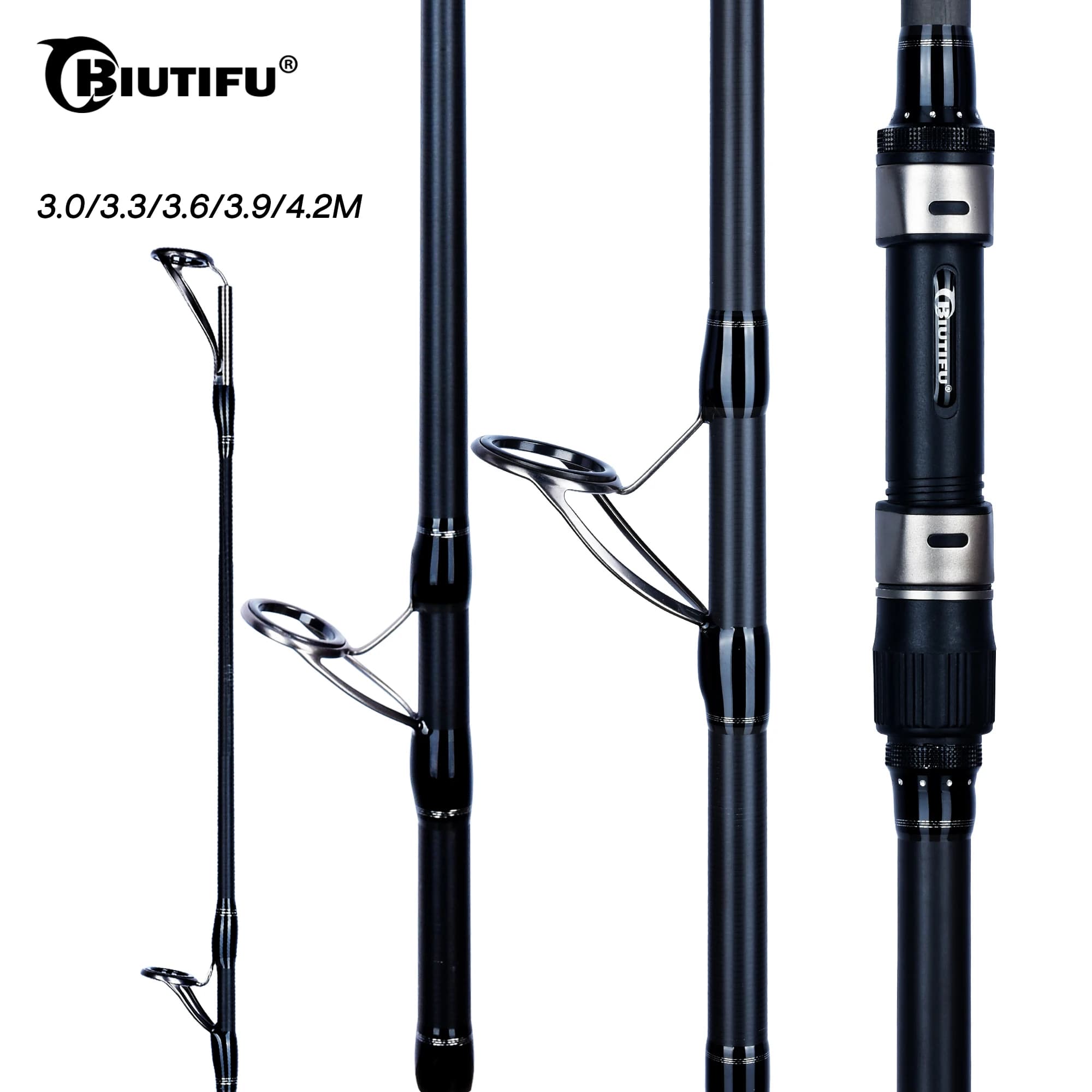 BIUTIFU BIGFISH Carpa Surfcasting Canna da pesca su roccia 3.0/3.6/3.9/4.2/4.5m T800Carbon 3.5lb Shore Casting 40-200g Spinning Hard Pole