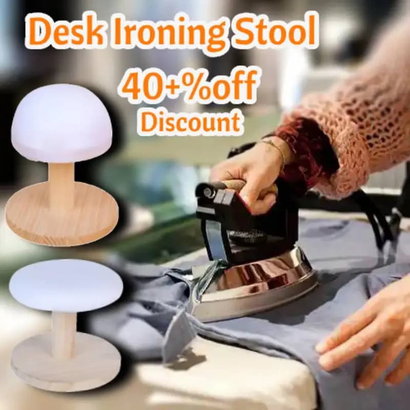 Round Ironing Stool Ironing Pad Wood Thickened Mini Auxiliary Tool Ironing Table Portable Ironing Board for Craft Collars Home