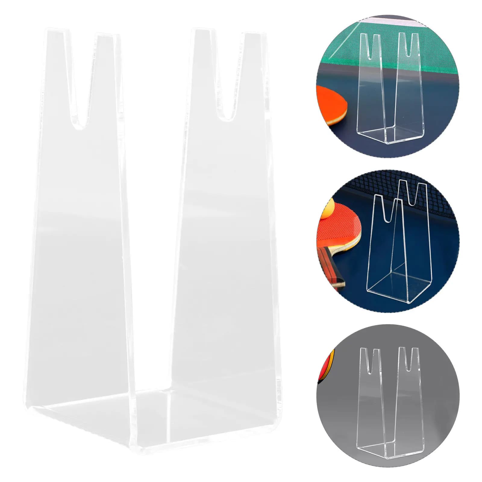 Supporto Trasparente in Acrilico da 3 mm per Racchette da Ping Pong, Espositore e Organizzatore per Racchette, Base Porta Racchette per Sala Giochi
