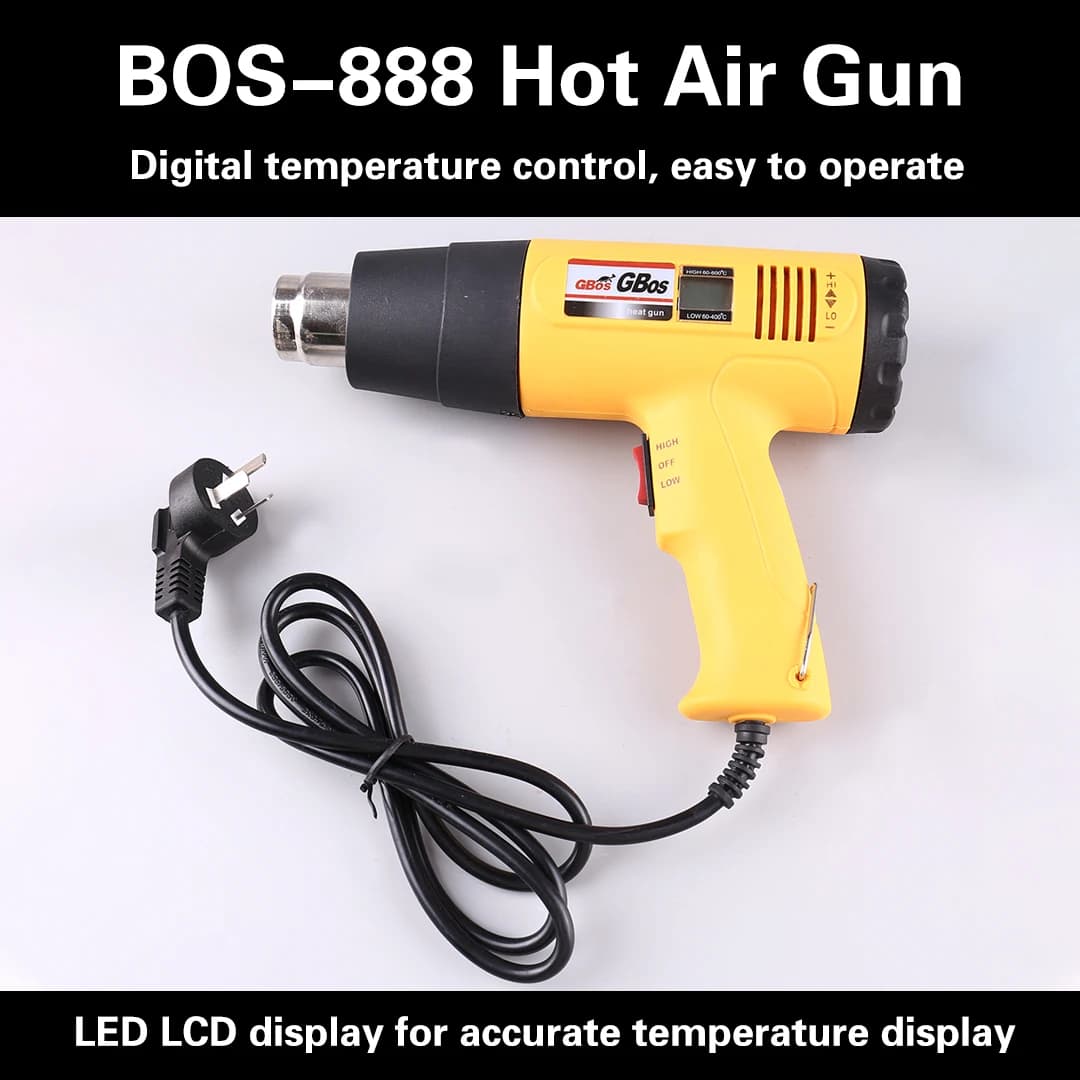 1600W AC220 Pistola ad aria calda elettrica digitale Temperatura controllata Edificio Asciugacapelli Pistola termica Strumenti di saldatura Regolabile + Ugello