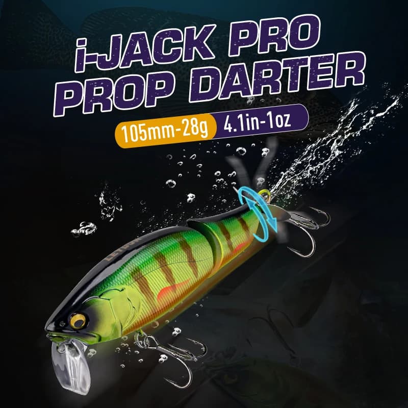 LEYDUN JACK Pro Minnow Esche da pesca Galleggiante nuoto Coda rotante 105mm 28g Esche dure Sistema di rumore wobblers Bass Pike Lure