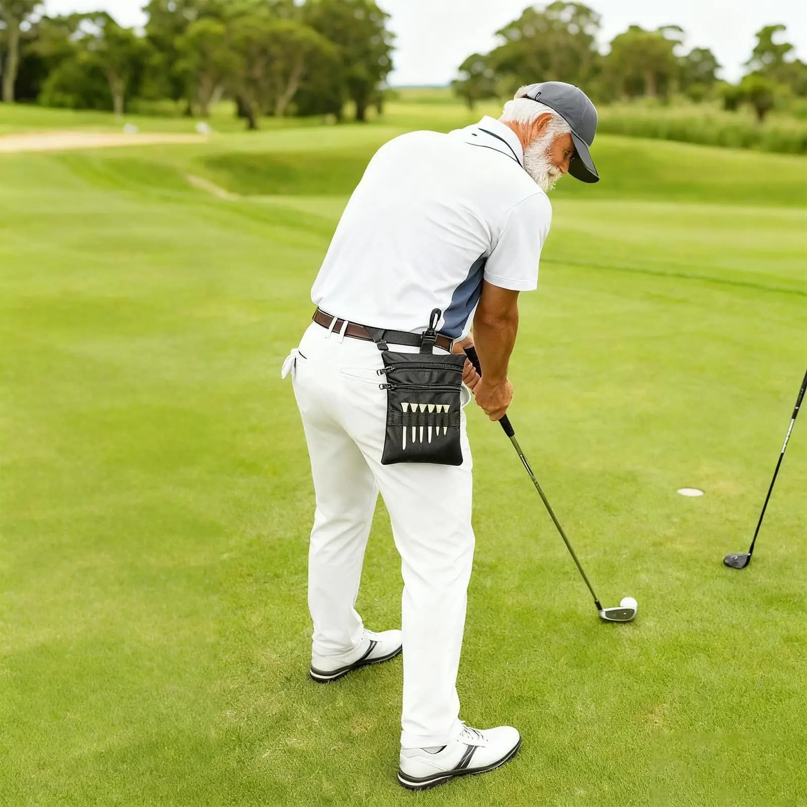 Nuova custodia per palline da golf Tasca in vita con cerniera Borsa per tee da golf per zaino da cintura Allenamento all'aperto Pratica Palestra da viaggio Uomo Papà Golfista