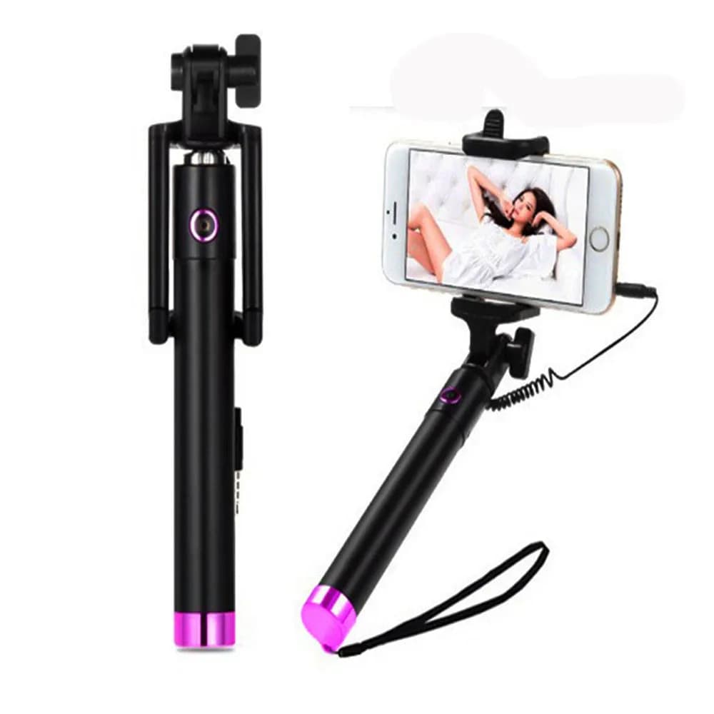 New selfie stick extended general Android phone selfie stick folding with integrated wire control 3 mini model