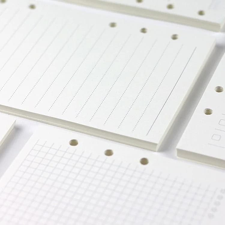 A5 A6 A7 Notebook a fogli mobili Ricarica Raccoglitore a spirale Pagina interna Diario Settimanale Pianificatore mensile Lista delle cose da fare Linea Griglia a punti All'interno della carta