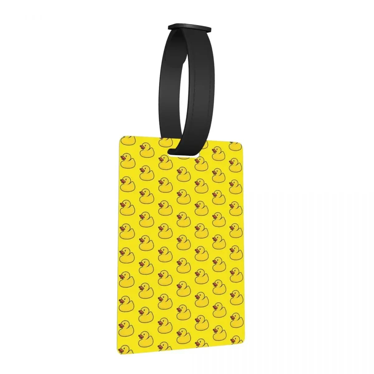 Anatra di gomma in etichette per bagagli gialle Accessori per valigie Etichetta per imbarco per bagagli portatile da viaggio Porta etichette ID Nome Indirizzo