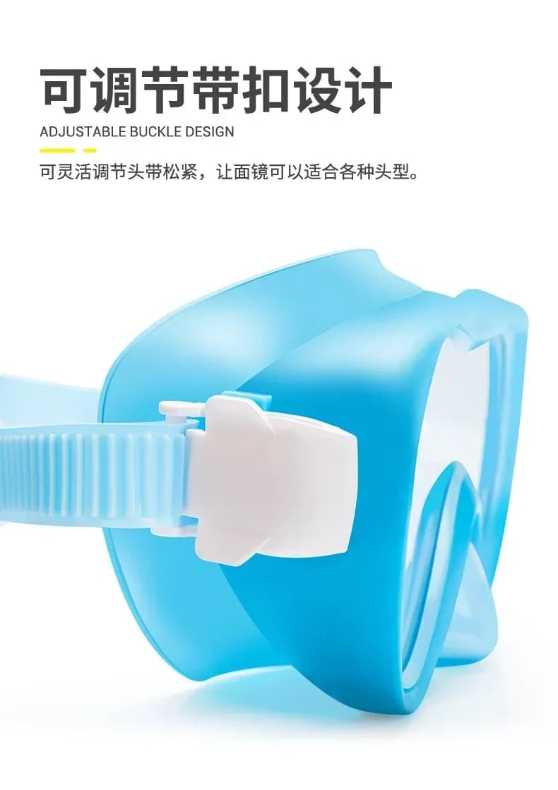 Maschera Subacquea Integrale per Bambini, Set Snorkeling Due Pezzi, Boccaglio Morbido, Tubo di Respirazione Semi-Sterto, Occhialini con Montatura Grande per Studenti