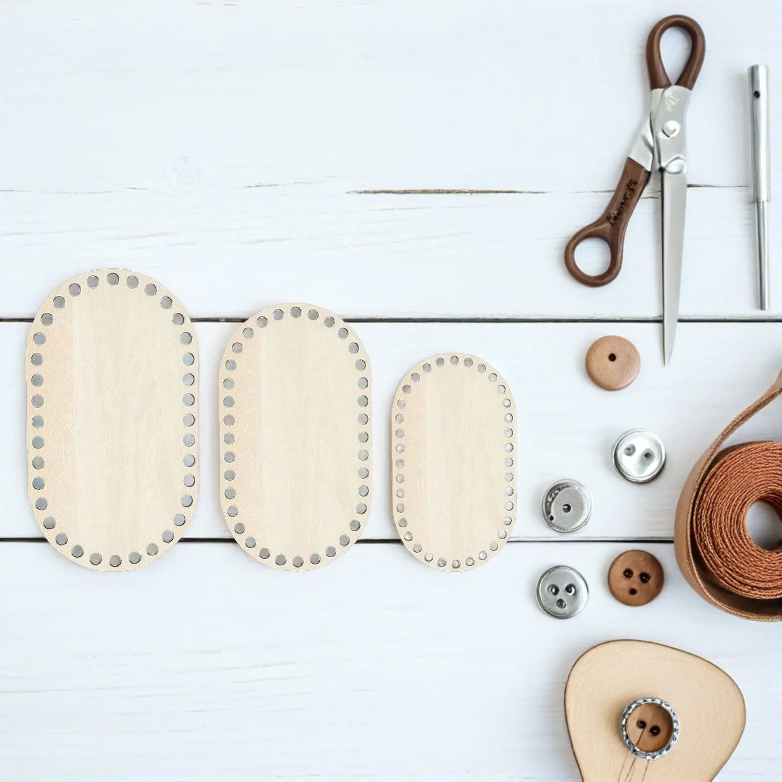 3Pcs Wooden Bag Bottom DIY Crochet Basket Base Shaping Pad for Handbag Making Craft Gift Projects Bag Bottom Protector