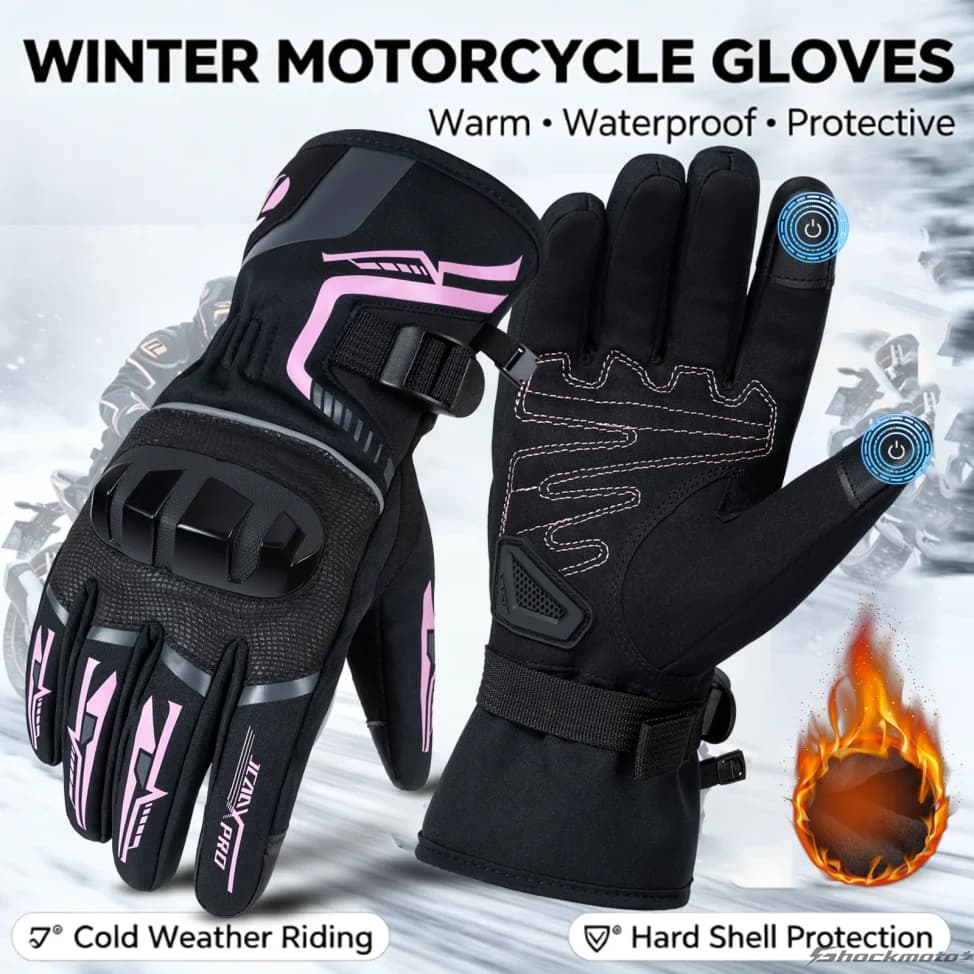 Winter Motorcycle Gloves Waterproof Thermal Riding Gloves Men CE Protective Touch Screen Windproof Cold Weather Moto Gloves