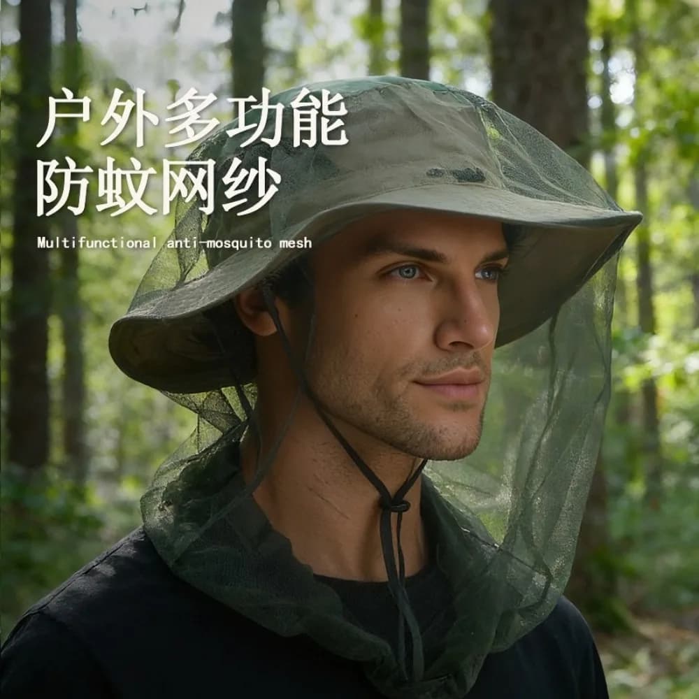 Cappello da Pesca Regolabile Anti-Zanzare e Anti-Ape con Rete Traspirante, Unisex, per Campeggio, Escursionismo e Viaggi (5 Pezzi)