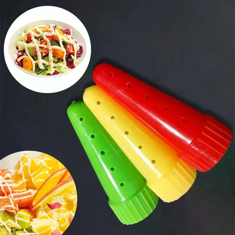 Dispenser di sciroppo di plastica per bottiglie da spremere per ketchup da 3 pezzi/set, ottimo per ketchup, insalata, salsa barbecue