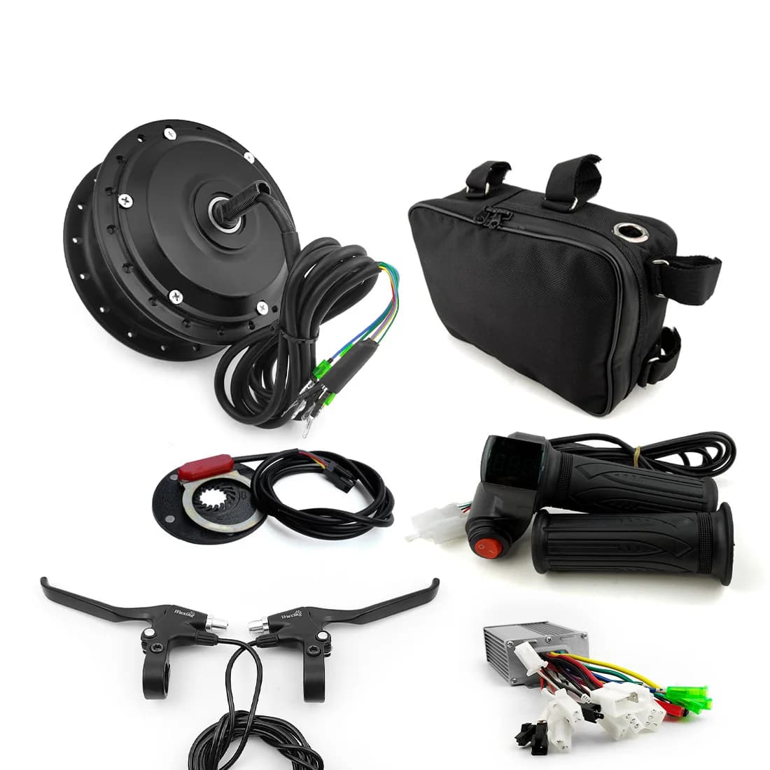 Q02 Kit di conversione acceleratore motore con mozzo brushless da 250 W per ruota anteriore da ciclismo per bicicletta elettrica