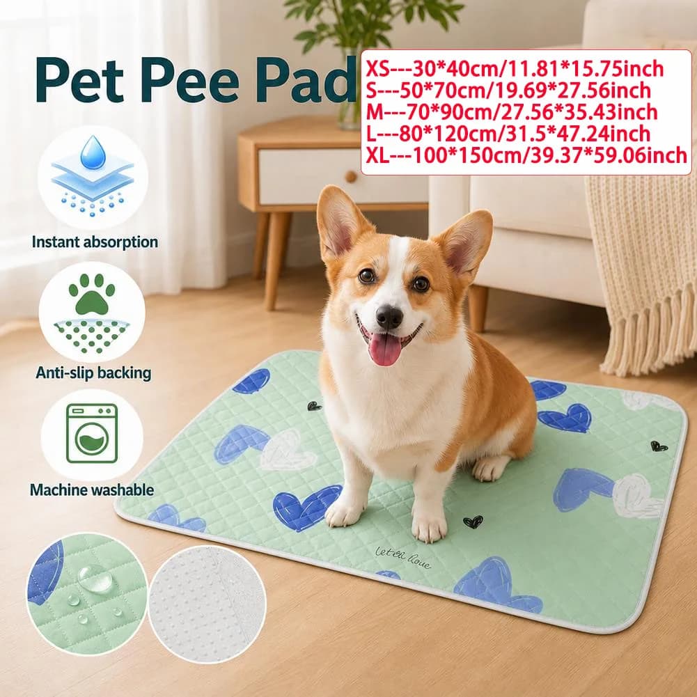 Reusable Pet Cage Pad Wear Resistant & Washable Pad For Pet Animals Super Absorbent Anti Slip Pet Bedding XS-XL